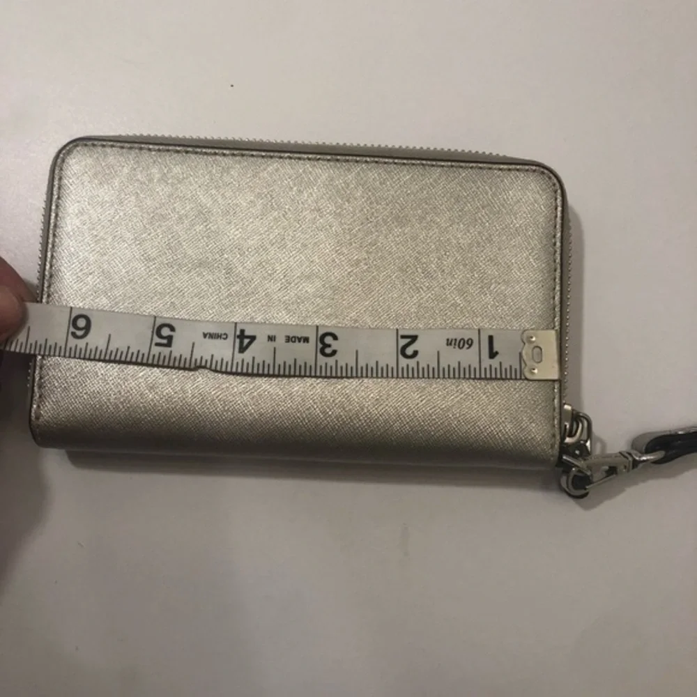 Michael kors silver wristlet wallet clutch